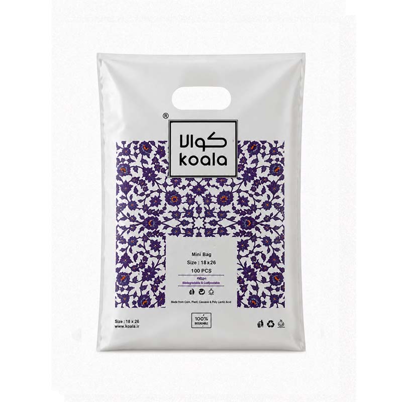 q10 پلاستیک 100 عددی طرحدار (Koala) طرح فرش سایز 26*18 - تصویر 1