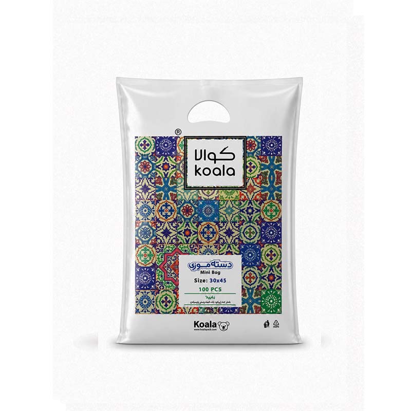 q5 پلاستیک 100 عددی طرحدار (Koala) طرح فرش سایز 45*30 - تصویر 1