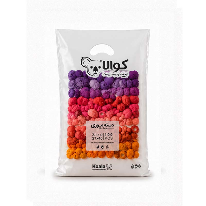 q6 پلاستیک 100 عددی طرحدار (Koala) طرح نخ و پنبه سایز 40*27 - تصویر 1